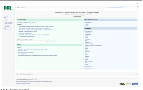 Fig. 6 Current DIR homepage