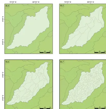 Figure 2. Cartographic representation of Amazon Basin classiﬁcation levels 4, 5, 6 and 7.
