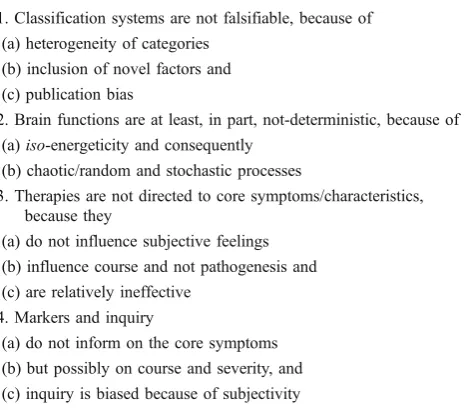 Table 1 Some obstacles to reach (strict) causality in psychiatry