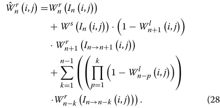 Figure 11b. Figure 11c visualizes the values of the weight-ing functionswere assigned to Wn=1,2,3 in colors