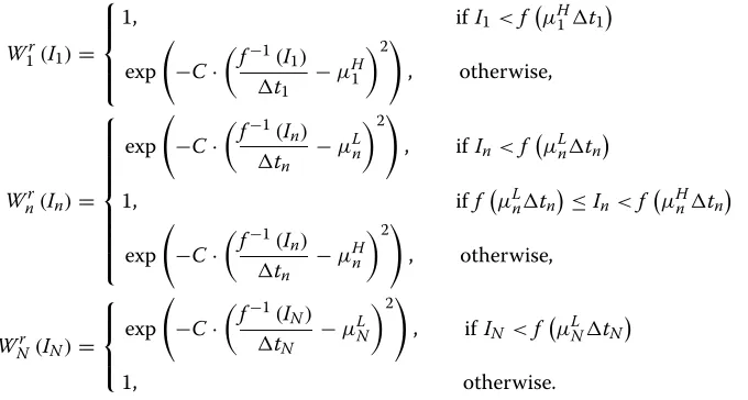 Figure 6 Illustration of the data reliability weighting function W˜rn. The coefficients to design the function are included in this figure.
