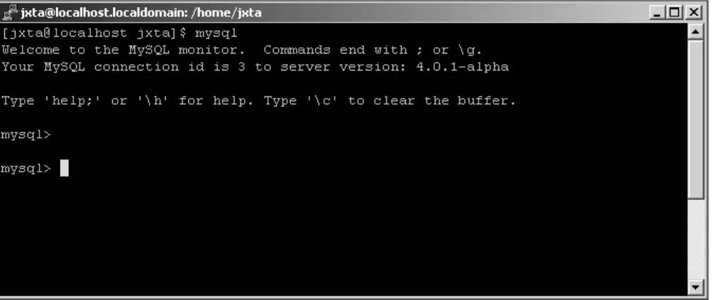 Figure 4.2 Testing MySQL.