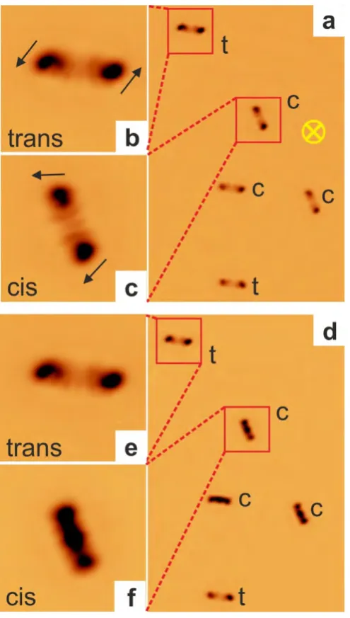Figure 3: Isomer selection by means of surface state carrier-mediated switching. a, Constant height 