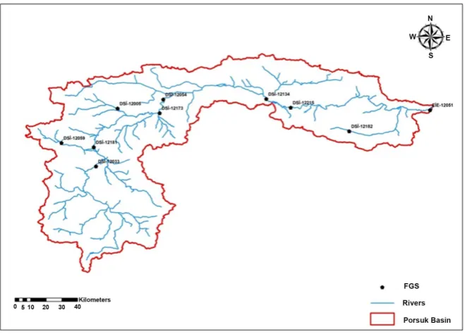 Figure 3. Current observation stations in Porsuk Basin. 