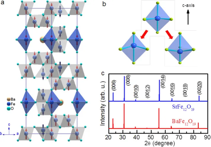 Figure 1. equator displacements of FeCrystal and multiferroic structures of M-type hexaferrites