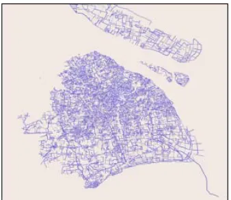Figure 1. GIS map of Shanghai with spatial distribution of GPS reports from Jan.5 to Jan.20, 2007