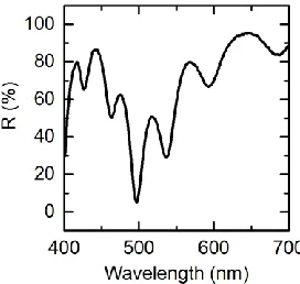 Figure 3.  Local reflectance spectrum for a 0.5 × 0.5 µm2 area of the microdisplay at the position marked in Fig