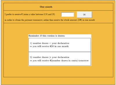 Figure 4: Sample screenshot for the BDM elicitation method, two month version