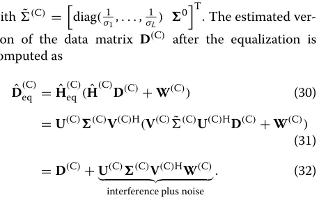 Table 2.We note that, the preamble size is identical in bothtively. We remark that, this guarantees that OFDM andCIA signals are perfectly synchronized both at HT and OT(and CT).OFDM and CIA chains, as seen in Sections 5.1 and 5.3.The first N + L samples of x, serialized version of thesum of the OFDM and CIA streams, i.e., S and C, arethen obtained as the weighted sum of the OFDM andCIA preambles, identical by construction, with weightsgiven by the power scaling factors α(Og)and α(Cg), respec-We recall that, the effectiveness of the CIA precoder is