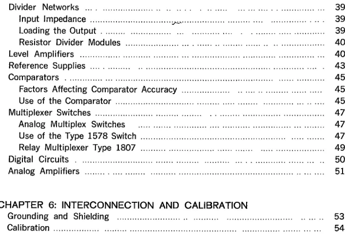Table of Voltages ....................................................... . 