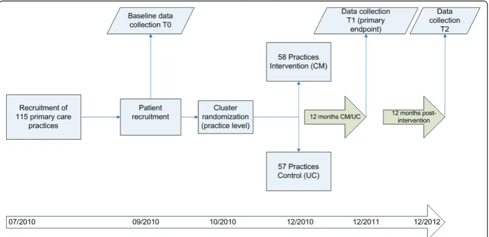 Figure 1 Design of the PraCMan trial. This figure shows design and timeframe of the PraCMan trial.