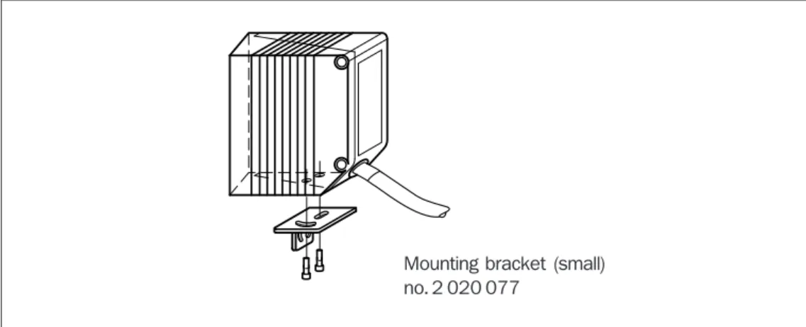 Fig. 8. Mounting example: securing the CLV using the mounting bracket (accessory)
