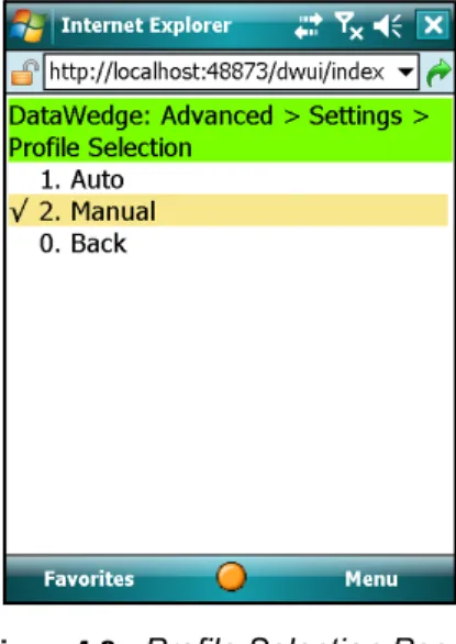 Figure 4-8     Profile Selection Page
