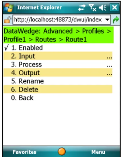 Figure 5-22     Data Route Configuration Main Menu