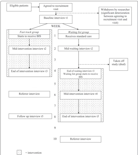 Figure 1 BIS Phase III measurement point flow chart for non-malignant conditions. shaded area = intervention.