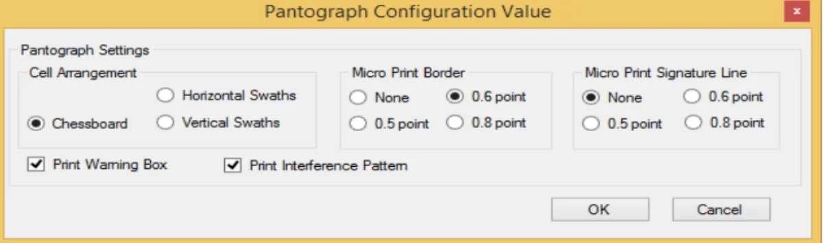 Figure 5.3:  Pantograph Configuration Value screen. 