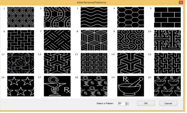 Figure 5.5 below shows the 20 patterns.  The 20 patterns can also be viewed from the configuration utility by  selecting the … button beside the interference selector