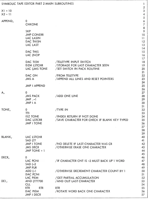 Figure 1 Editor Part 2 Main Subroutines 
