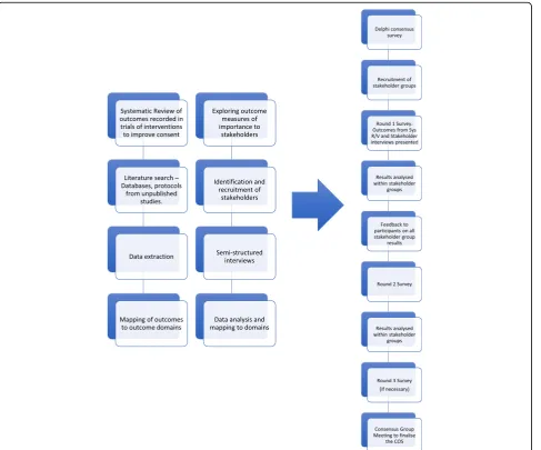 Fig. 1 Flowchart for the Development of a Core Outcome Set to evaluate the effectiveness of interventions to improve informed consent for surgery