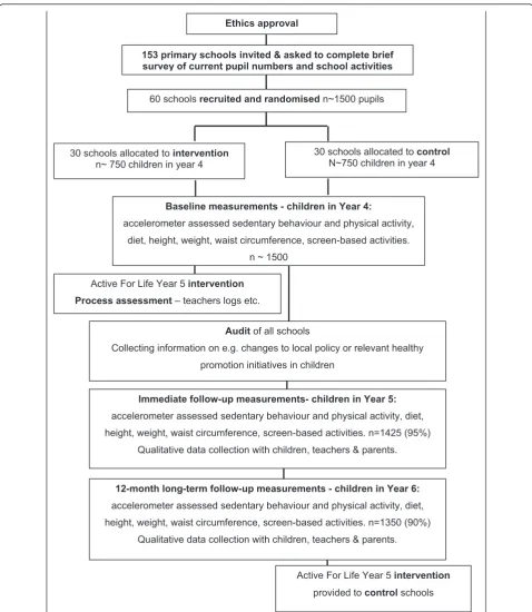 Figure 1 Planned flow of participants through the Active for Life Year Five school-based randomised controlled trial