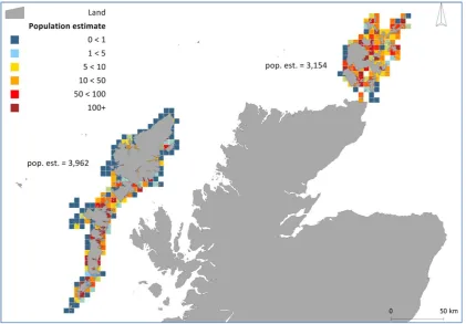 Figure 5. Grey seal population estimates in Orkney and the Western Isles using 0 count data