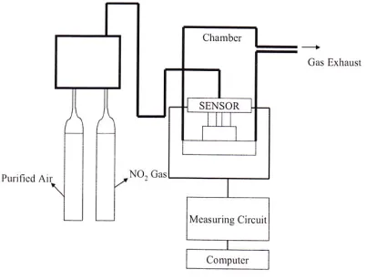 Fig. 2. A schematic diagram showing the gas sensing measurement. 