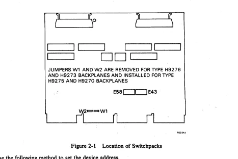 Figure 2-1 Location of Switchpacks 