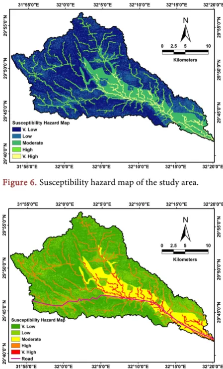 Figure 6. Susceptibility hazard map of the study area.  