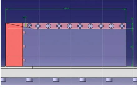 Fig. 6. Schemmatic side view oof the inlet/isolaator model.