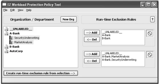 Figure 10.2: Final layout including workload definition and Run-time Exclusion rules.
