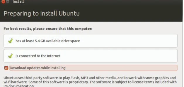 Figure 3.2 second step in Ubuntu installation 