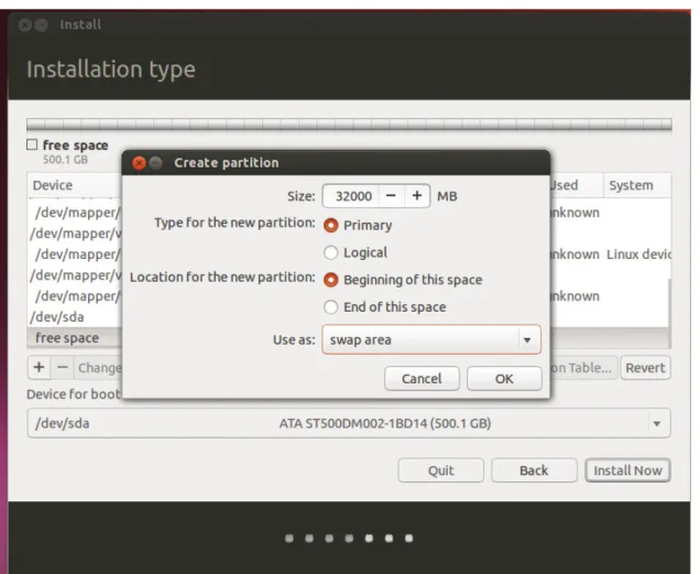Figure 3.5 Sample Ubuntu partitioning for para-virtualization. 