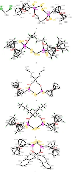 Figure 2. and , 312, 5. , 6 and 12Table 3. Single crystal X-ray structures ofFigure 2