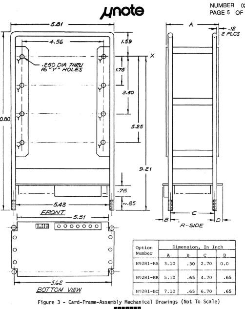 Figure 3 - Card-Frame-Assembly Mechanical Drawings (Not To Scale) 