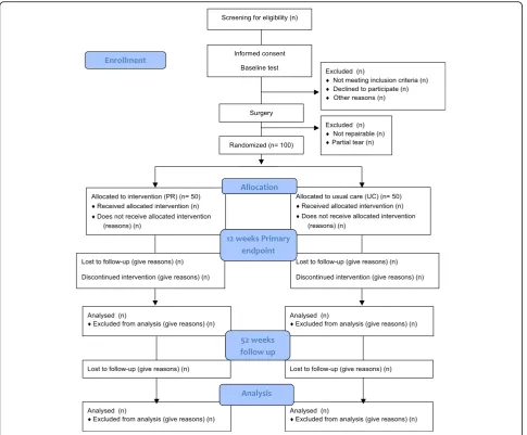 Fig. 1 Expected flow of patients through the study. PR, progressive rehabilitation; UC, usual care