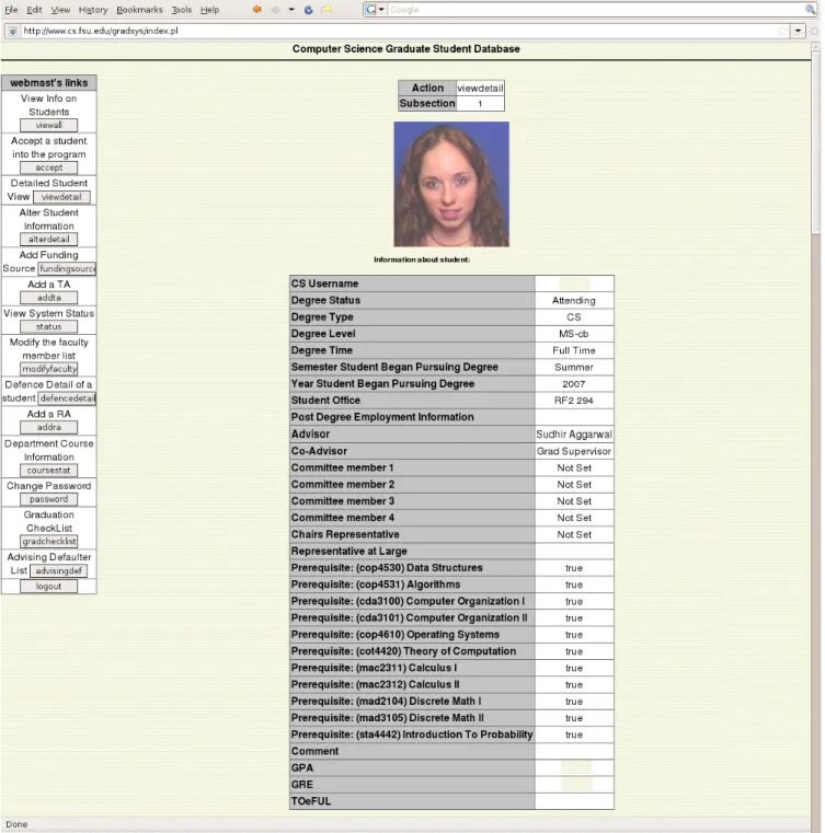 Fig. 3: Alter/View Detail Function – Student Detail Page