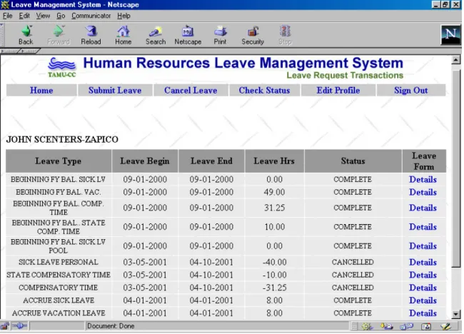 Figure 5. Transaction Listings 