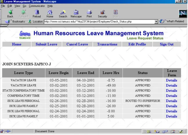 Figure 6. Leave Request Status 