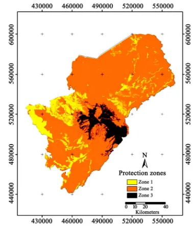 Figure 11. NO3 concentration map from different well lo-cated in the basin. 