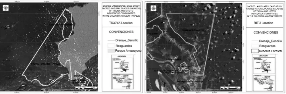Figure 2. Indígenous resguardos. Source Google Earth, the authors. 