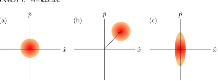 Figure 1.1: On a plot of position x and momentum p, a classical system could be representedas a point with an exact position and momentum