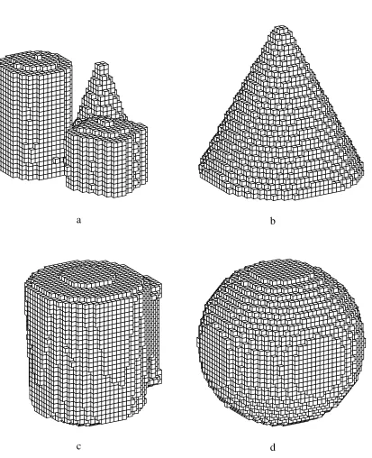 Figure 4: Derived octree models: (a) blocks (b) cone (c) cup (d) sphere.