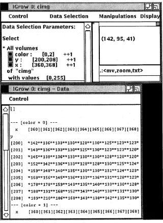Figure 2-11 shows the color image, with none of the features being selected as framing features.In this case, the frame is reduced to a single element, containing a three-dimensional space ofinformation: Accordingly, the intensity-based display shows a sin