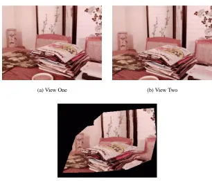 Figure 10: Input pair (a) and (b) and synthesized third view (c) in an image-basedrendering application.