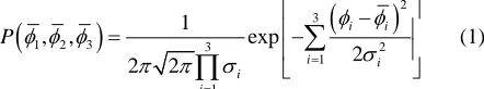 Figure 1 shows the geometry of angular triangulation true but the measured with 3 BSs involved