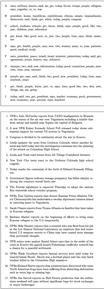 Figure 5: Summary words (up) and ground truth summaries (down) from the ATCsegment in ﬁgure 4