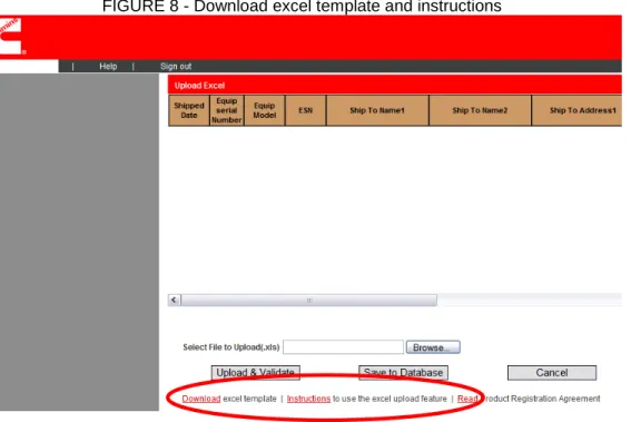 FIGURE 8 - Download excel template and instructions 