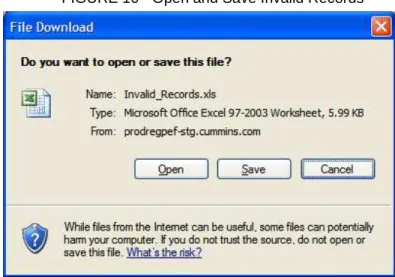 FIGURE 10 - Open and Save Invalid Records 