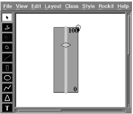 Figure 3: As the user drags the polygon towards the axis line, Rockit indicates that it hasinferred a vertical alignment constraint between the two objects.