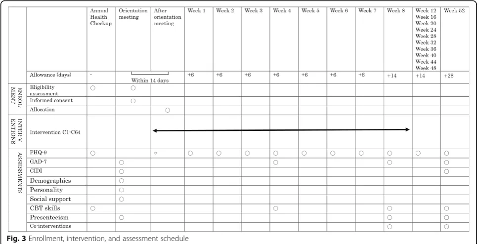 Fig. 3 Enrollment, intervention, and assessment schedule